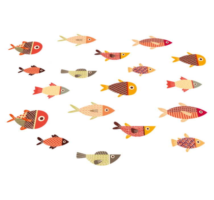 Alfombra vinílica animales peces coloridos redondos - TenVinilo