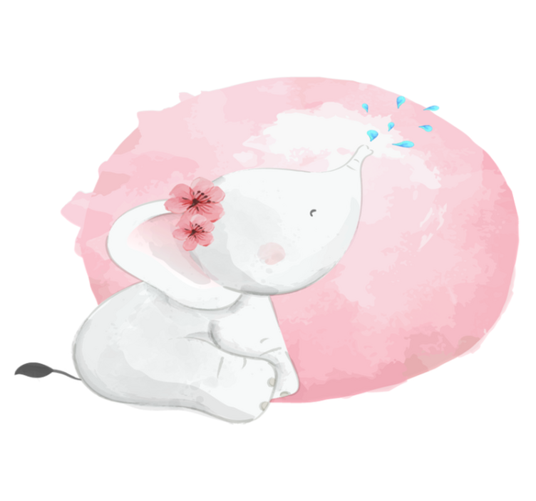 Alfombra vinílica animales África salvaje niña elefante - TenVinilo