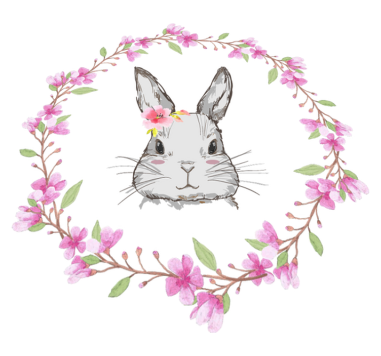 Alfombra vinílica animales África salvaje niña conejo - TenVinilo