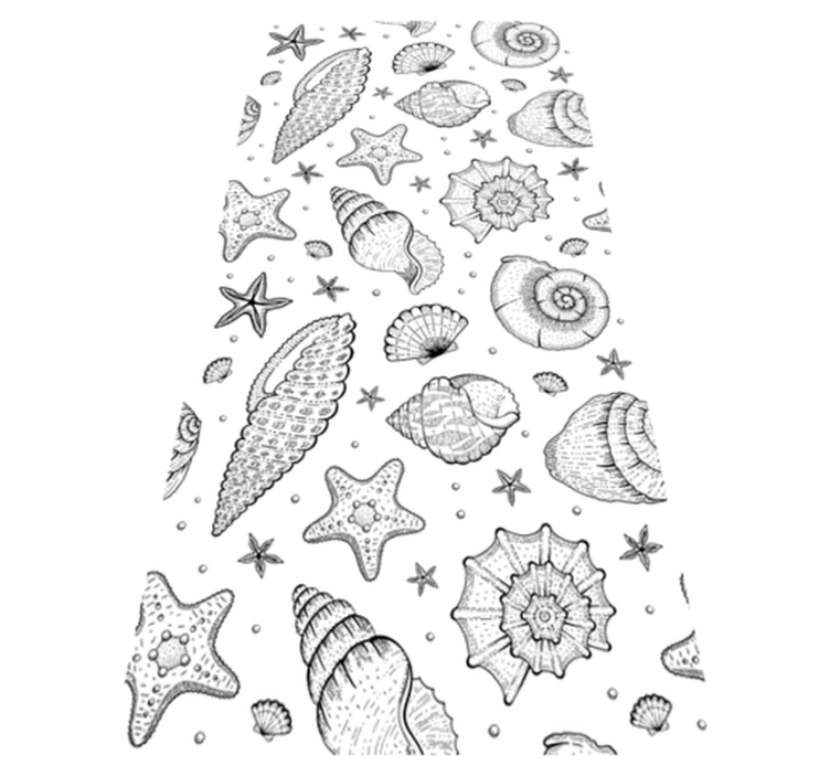 Alfombra vinílica animales vida marina y conchas - TenVinilo