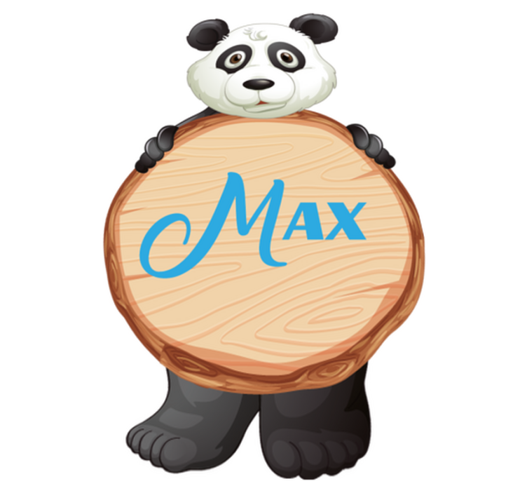 Alfombra vinílica animales panda con nombre - TenVinilo