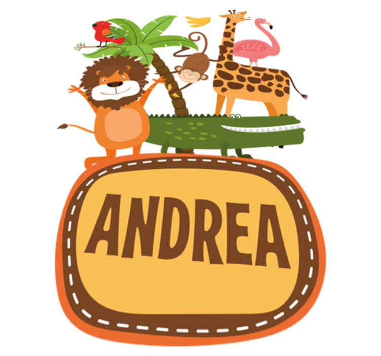 Alfombra vinílica animales selva con nombre - TenVinilo