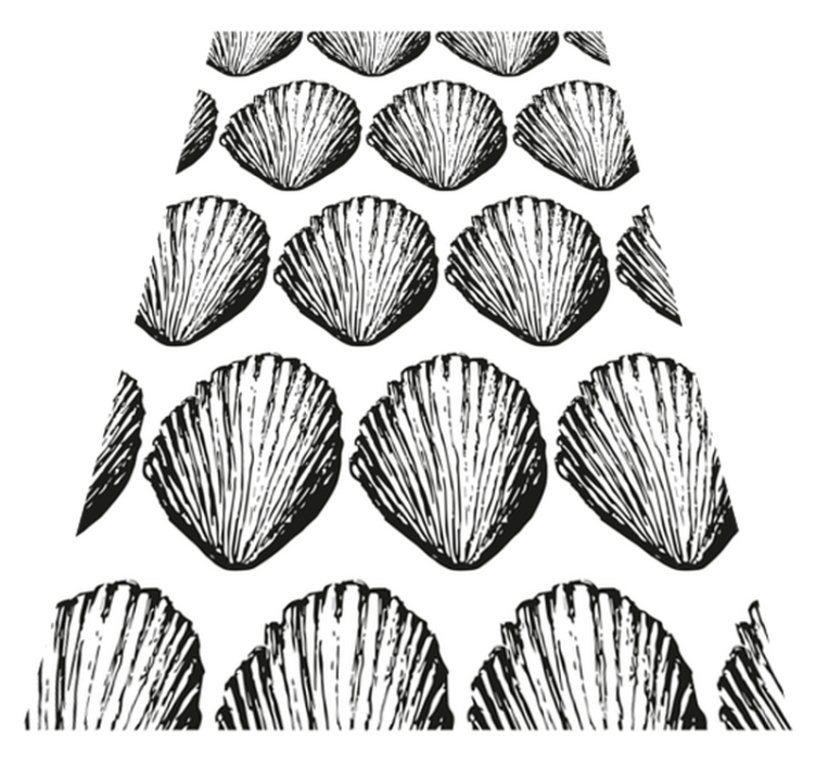 Alfombra vinílica animales patrón retro conchas - TenVinilo