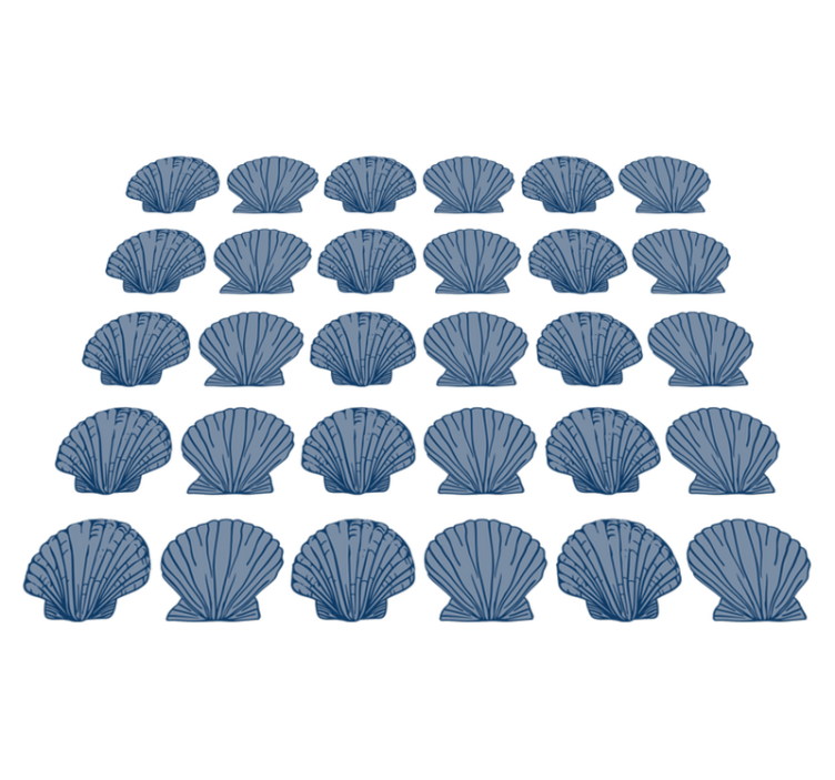 Alfombra vinílica animales tonos azul concha - TenVinilo