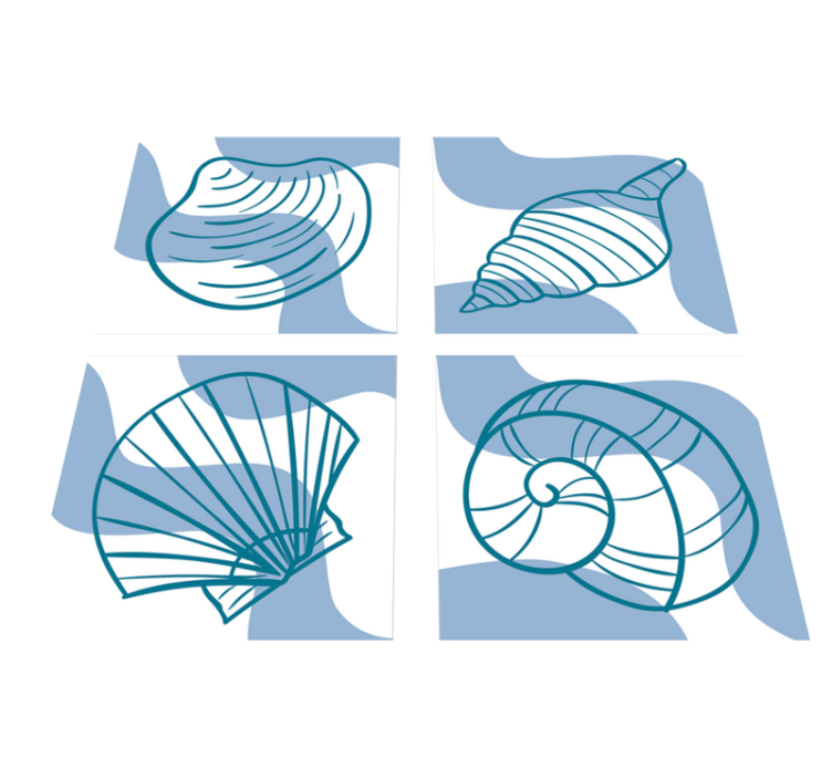 Alfombra vinílica animales con patrones de conchas - TenVinilo