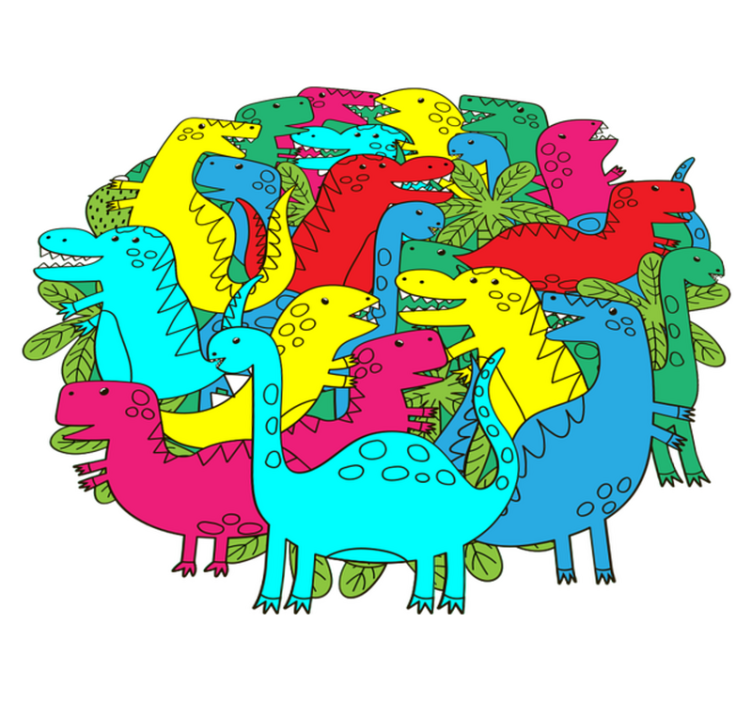 Alfombra vinílica animales dinosaurio colorido infantil - TenVinilo