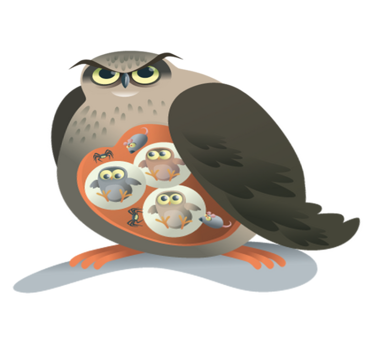 Alfombra vinílica animales madre búho - TenVinilo