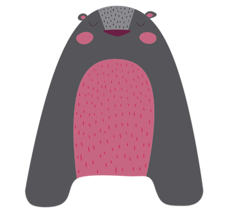 Alfombra vinílica animales oso gris para niños - TenVinilo