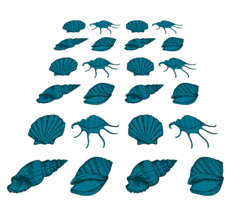 Alfombra vinílica animales de conchas marinas - TenVinilo