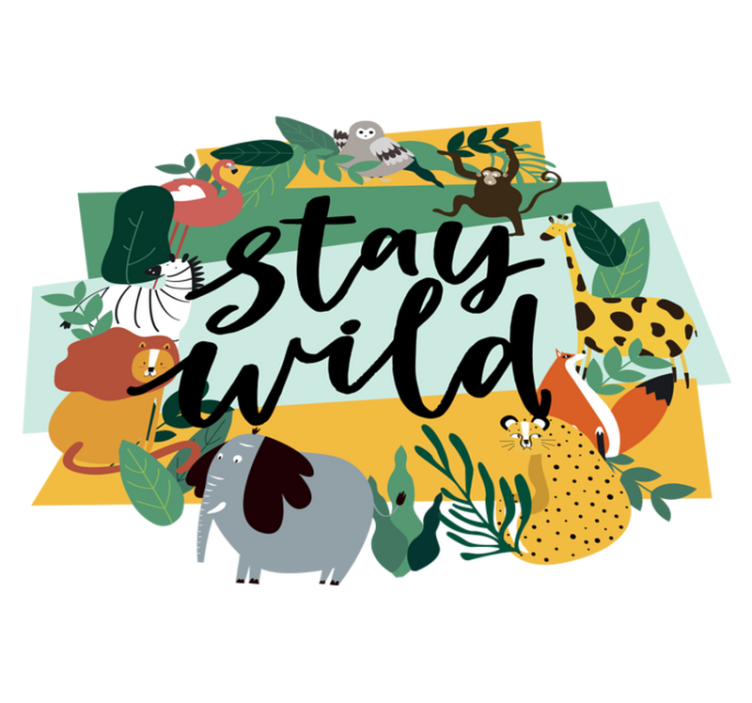 Alfombra vinílica animales selva de la corona - TenVinilo