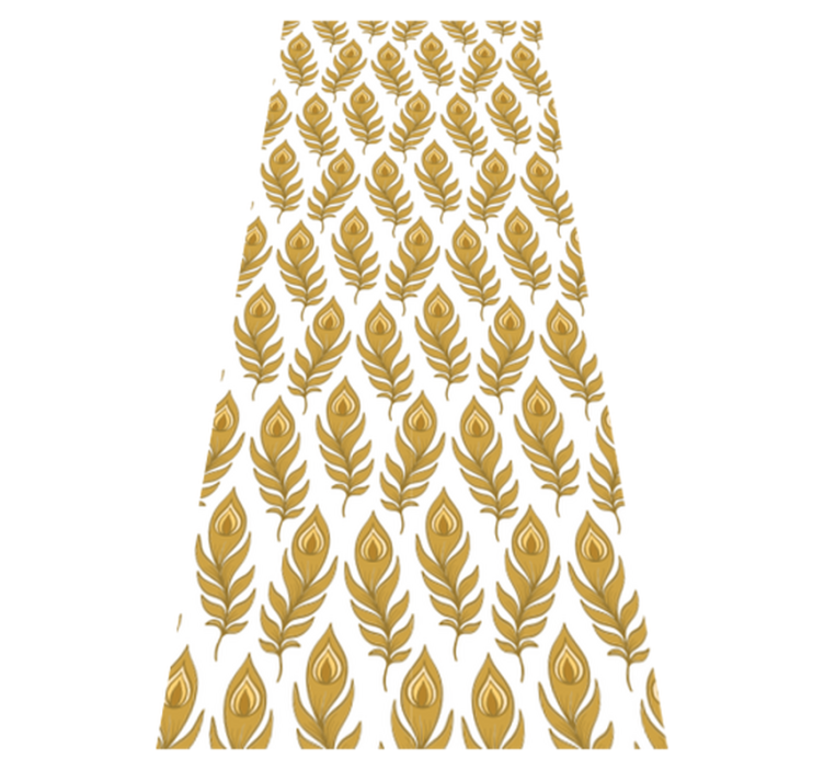 Alfombra vinílica animales pavo azul con flores doradas - TenVinilo