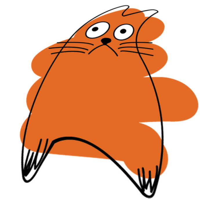 Alfombra vinílica animales silueta naranja original - TenVinilo