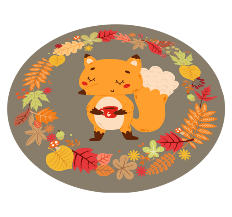 Alfombra vinílica animales escultura de zorro encantador - TenVinilo