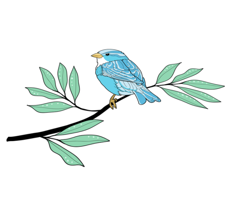 Alfombra vinílica animales aves con plumas azules - TenVinilo