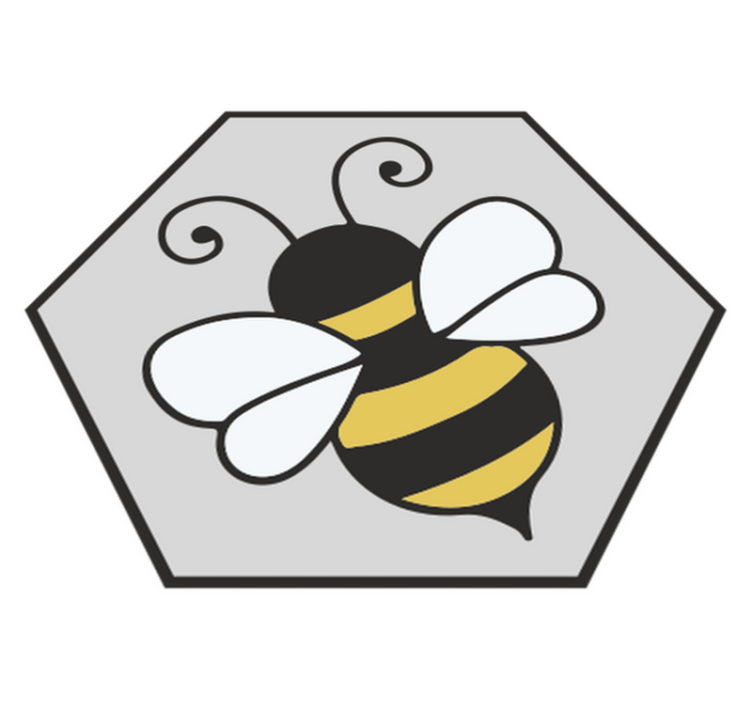 Alfombra vinílica animales diseño hexagonal de abeja - TenVinilo