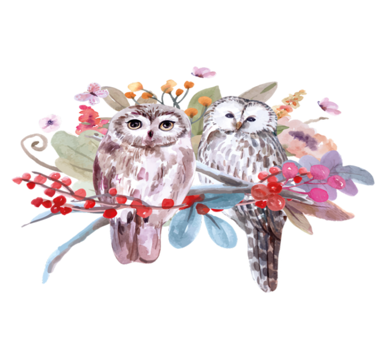 Alfombra vinílica animales búhos en la naturaleza - TenVinilo