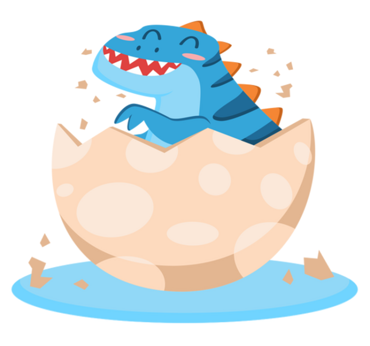 Alfombra vinílica animales dinosaurio feliz nacido - TenVinilo