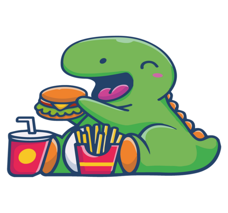 Alfombra vinílica animales dinosaurio verde feliz - TenVinilo