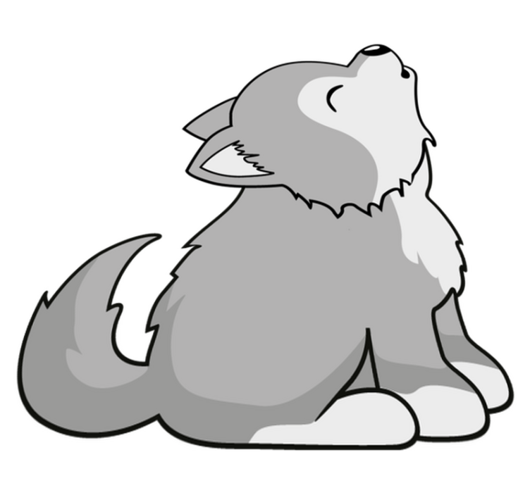 Alfombra vinílica animales ilustración de perro aullador - TenVinilo