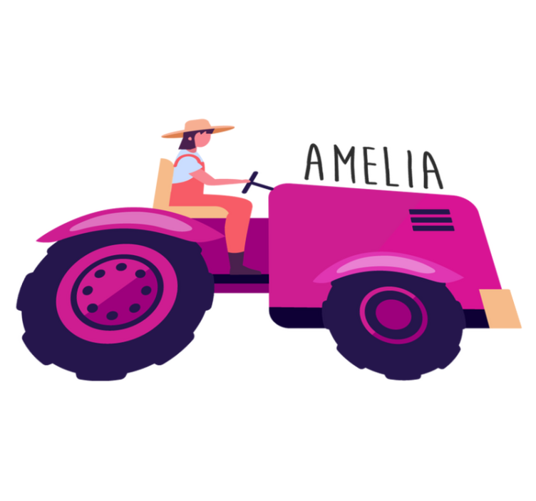 Alfombra vinílica animales aventura personalizada en tractor - TenVinilo