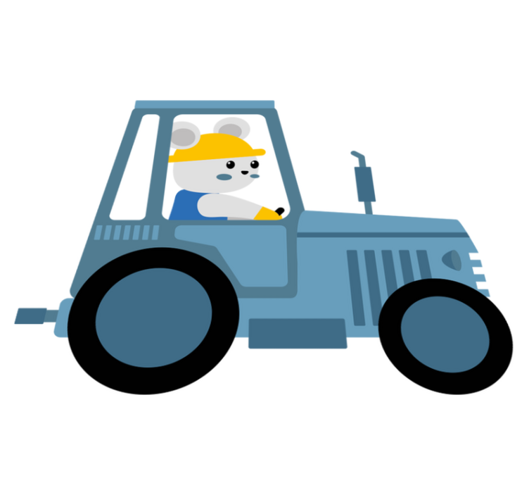 Alfombra vinílica animales oso granjero adorable - TenVinilo