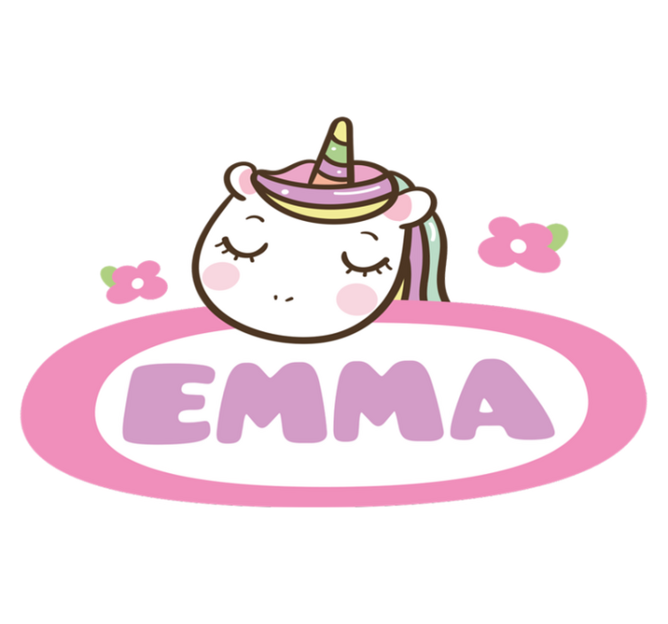 Alfombra vinílica animales etiqueta colorida unicornio - TenVinilo