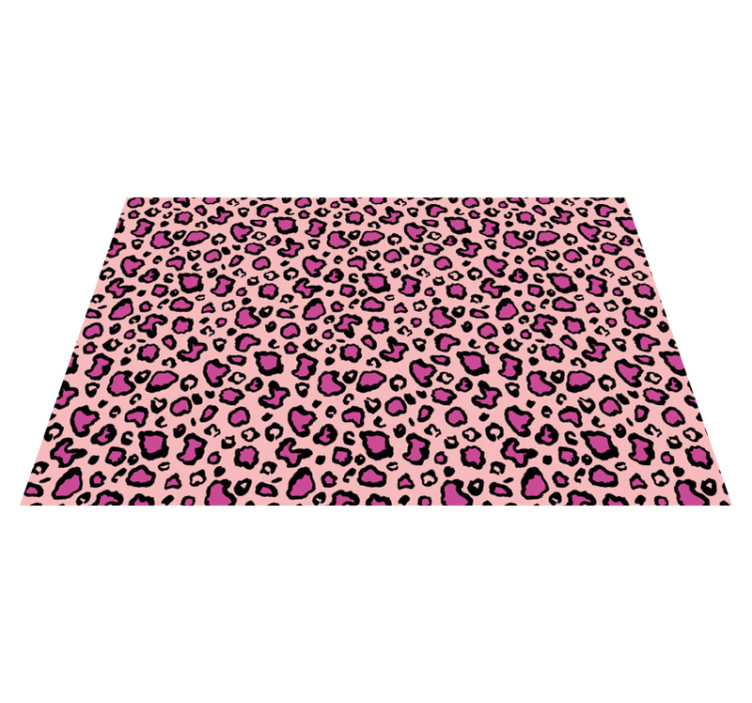 Alfombra vinílica animales imitación leopardo rosa y negro - TenVinilo