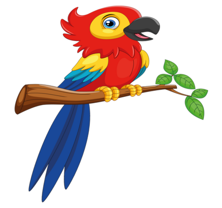 Alfombra vinílica animales loro colorido - TenVinilo