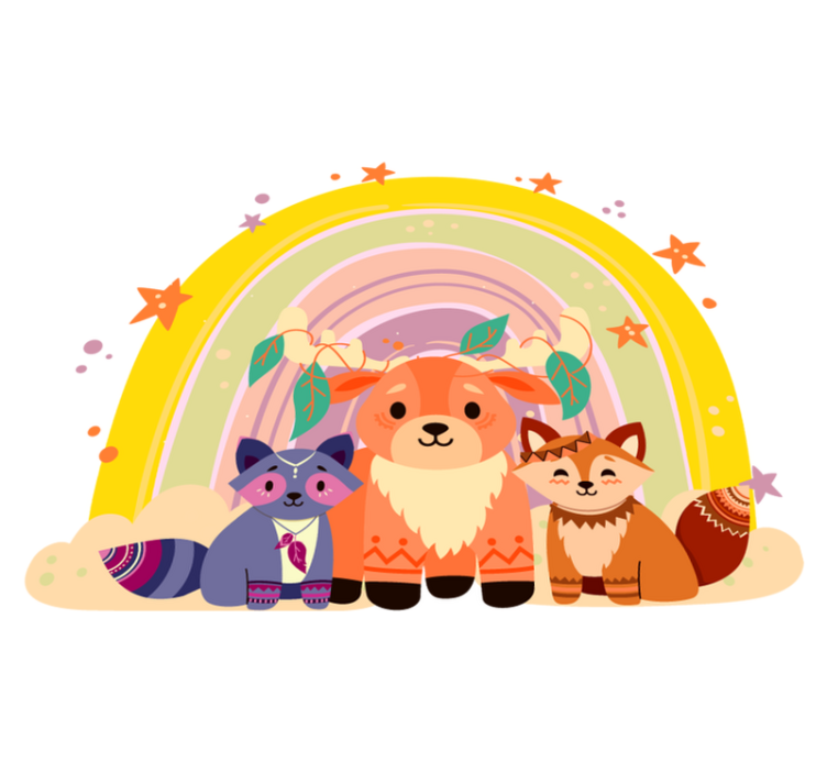 Alfombra vinílica animales trio de criaturas encantadoras - TenVinilo