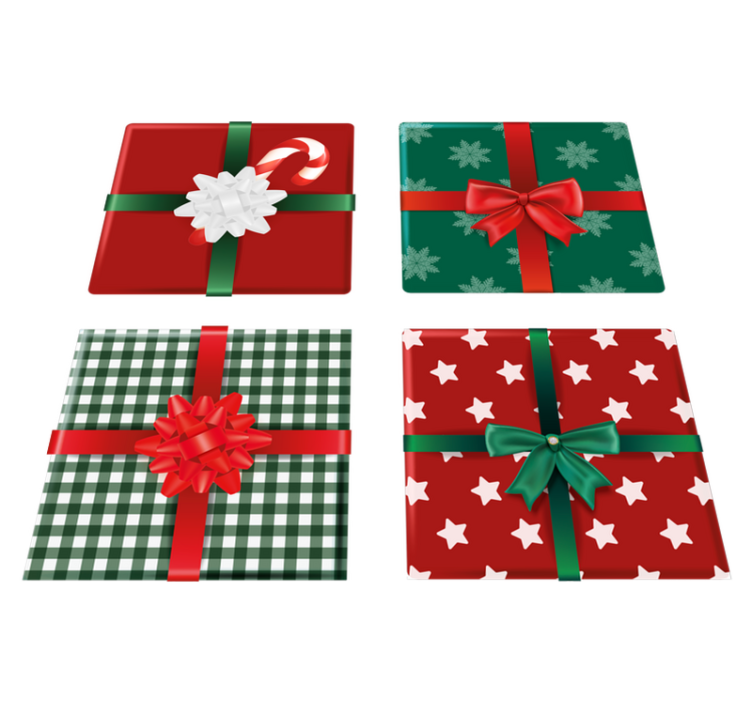 Alfombra vinílica navidad cajas de regalo pack tiles - TenVinilo