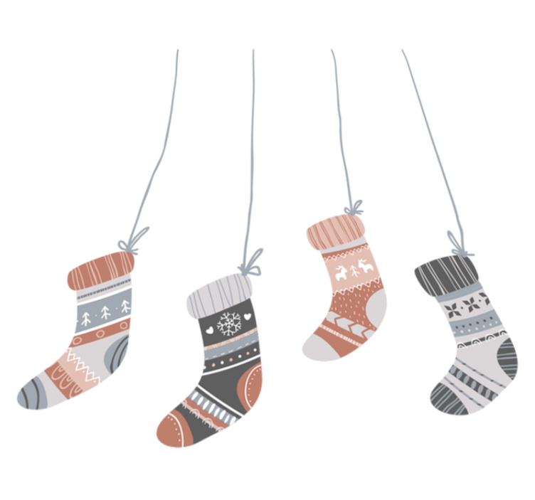 Alfombra vinílica navidad calcetines navideños - TenVinilo