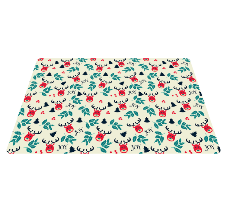 Alfombra vinílica navidad alegría y renos portátil - TenVinilo