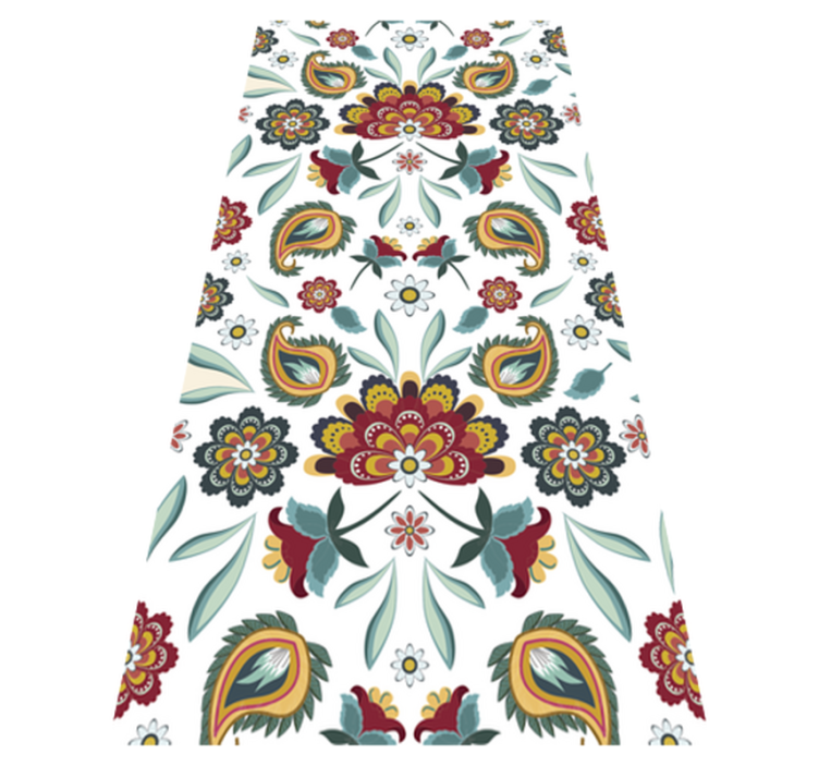 Alfombra vinílica flores motivo floral étnico - TenVinilo