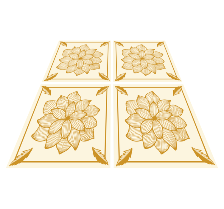 Alfombra vinílica flores paisley floral bandada - TenVinilo