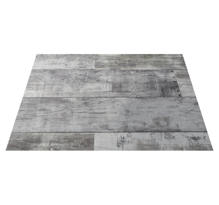 Alfombra vinílica comedor tablones de madera gris - TenVinilo