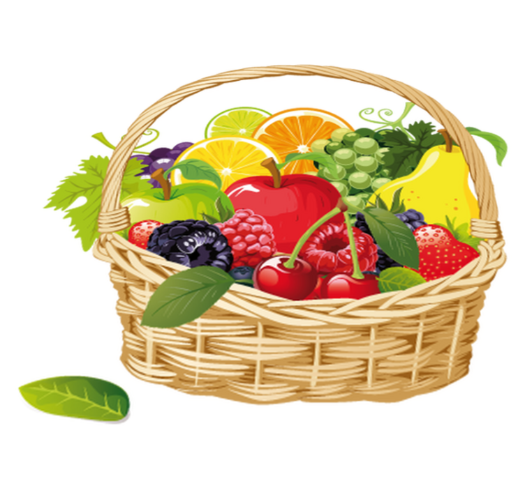 Alfombra vinílica cocina cesta de frutas - TenVinilo