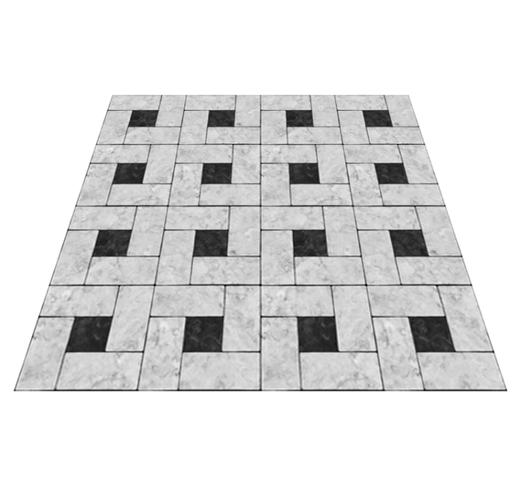 Alfombra vinílica comedor baldosas de piedra gris - TenVinilo