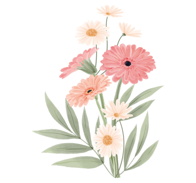 Alfombra vinílica baño margaritas rosas - TenVinilo