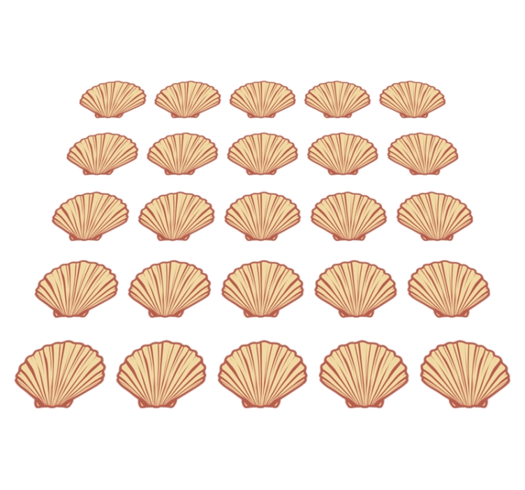 Alfombra vinílica flores con patrón de conchas - TenVinilo