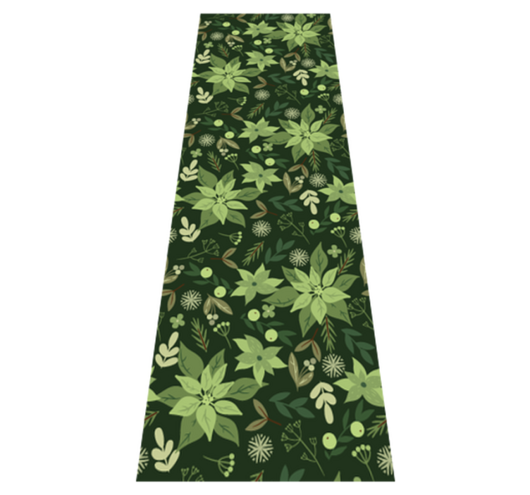 Alfombra vinílica navidad flores verdes decorativas - TenVinilo