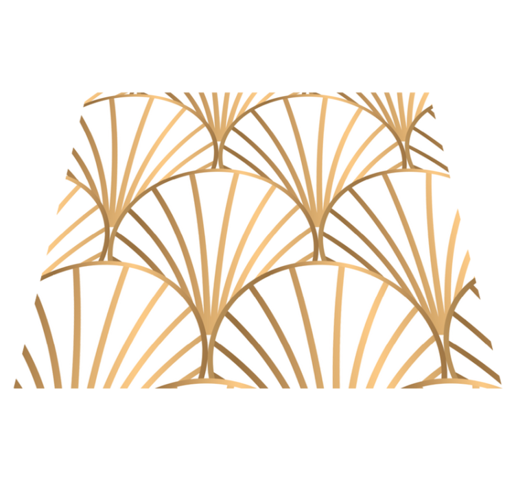 Alfombra vinílica dormitorio art déco blanco y dorado - TenVinilo