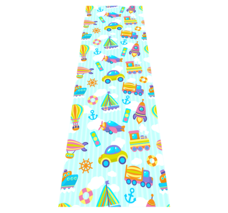 Alfombra vinílica dormitorio diseño de coches adorables - TenVinilo