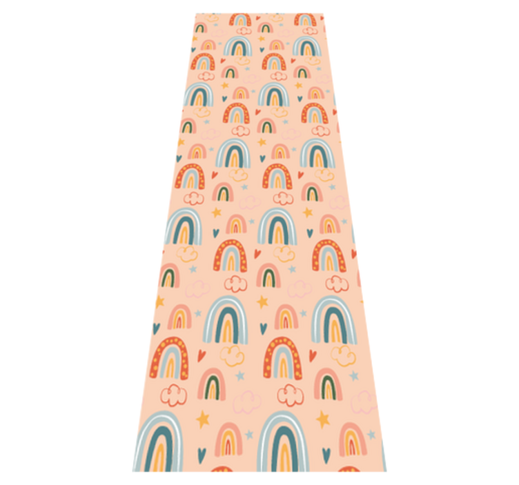 Alfombra vinílica dormitorio arcoíris sobre fondo claro - TenVinilo