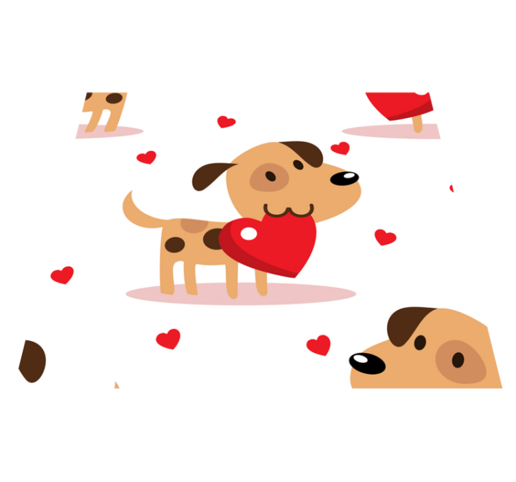 Alfombra vinílica dormitorio perros rojos - TenVinilo