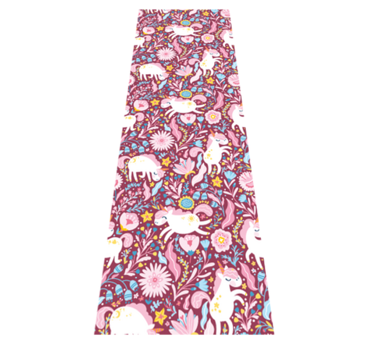 Alfombra vinílica dormitorio diseño de unicornios - TenVinilo