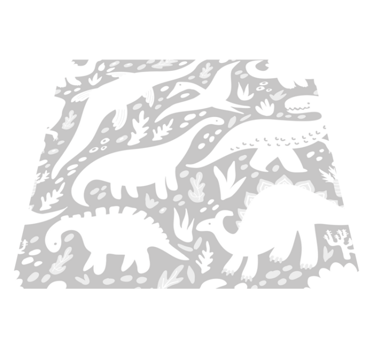 Alfombra vinílica dormitorio patrón de dinosaurios blancos - TenVinilo