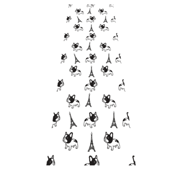 Alfombra vinílica dormitorio bulldog francés en parís - TenVinilo