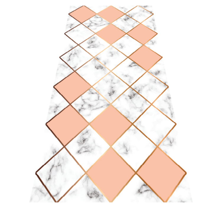 Alfombra vinílica dormitorio patrón mármol geométrico rosa - TenVinilo