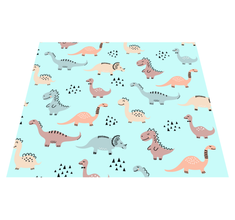 Alfombra vinílica dormitorio fondo azul con dinosaurios - TenVinilo