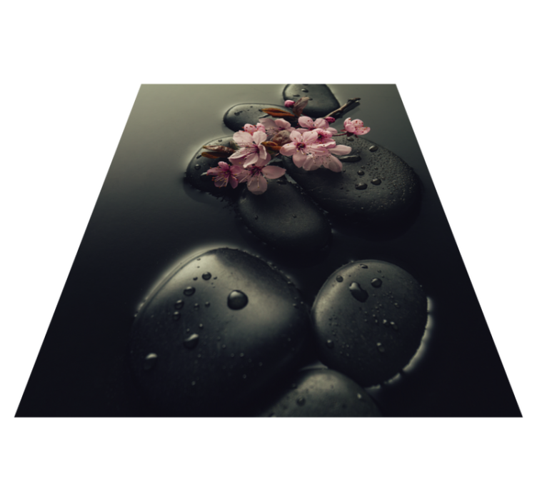 Alfombra vinílica naturaleza ambiente zen con piedras - TenVinilo